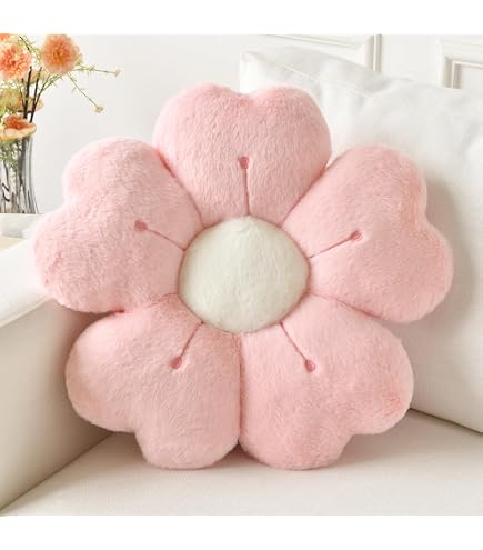 Takashi Murakami Kaikai Kiki Flower Cushion - Double-Sided Smiling Face Pillow, 11.8 Inch Diameter