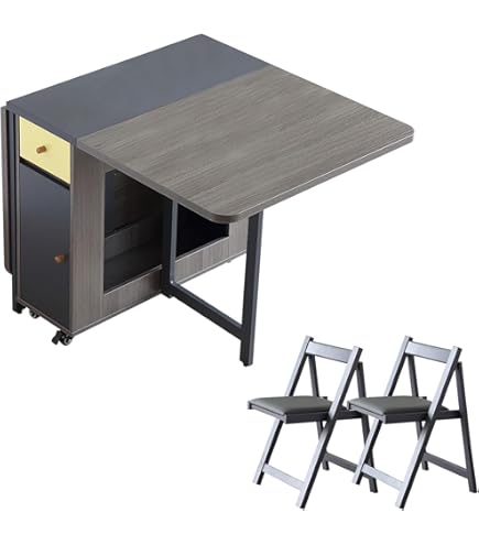 Amazon｜FUNROLUX 折りたたみダイニングテーブルセット 4人用 伸長式