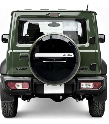 Amazon | APJ製 汎用 175/80R15 背面タイヤカバー 黒 175 80 15 鍵付き