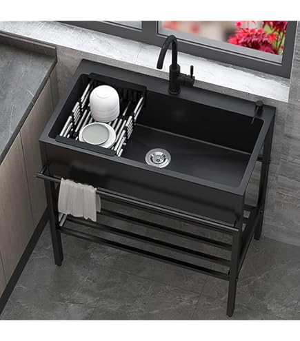 Amazon.co.jp: ブラック キッチン シンク ステンレス スチール