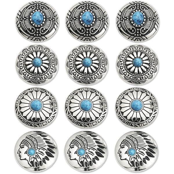 シルバーコンチョボタン オルテガ　ゴローズー hand made Navajo ナバホスタイル シルバーコンチョボタン ターコイズ 39mm