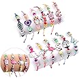 Lorfancy 12 Pcs Kids Girls Women Bracelets Jewelry Animal Pendant Unicorn Owl Cute Bracelet Multicolor Woven Bracelets for Pr