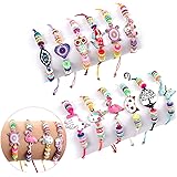 Lorfancy 12 Pcs Kids Girls Women Bracelets Jewelry Animal Pendant Unicorn Owl Cute Bracelet Multicolor Woven Bracelets for Pr