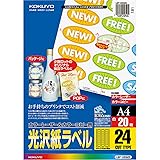 コクヨ(KOKUYO) カラーレーザー カラーコピー ラベル 光沢 24面 楕円 20枚 LBP-G6925