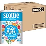 【ケース販売】 スコッティ フラワーパック 2倍巻き(6ロールで12ロール分) トイレット 100mシングル ホワイト ×8パック入り