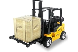 フォークリフト 建設車両 おもちゃ プルバックカー 工事現場 おもちゃ ダイキャストカー モデルカー ミニカー 車 おもちゃ 働く車 合金製 頑丈 爪延長 コレクション クリスマス プレゼント (フォークリフト)