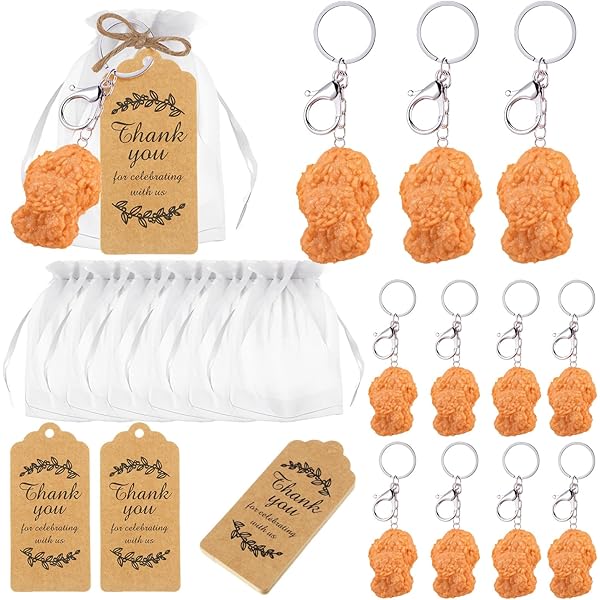 Funny Fried Chicken Keychain – Imitation Food Keyring For Backpacks & Bags - View #2