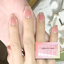 花柄クリアピンクネイルチップ5枚セット a4bf6efa7fa11310f0b002d68c7a9a