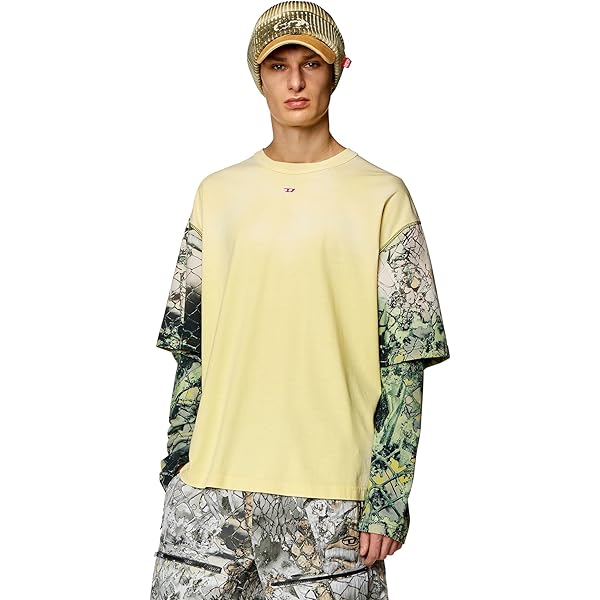 DIESEL J-LEOPOLD-ZEBRA ジャケット Men's Nylon windbreaker with camo-zebra print | Green | Diesel