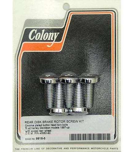 5-Piece Chrome Front Disc Brake Rotor Bolts For Harley Davidson Touring Dyna Softail