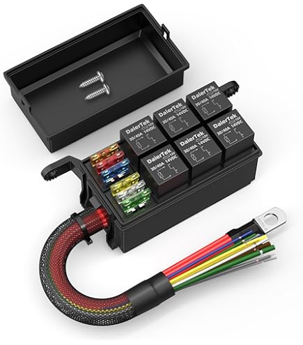 6Pack Ols 30A Fusibile Relè Interruttore Cablaggio Kit 12V/Dc 4-Pin