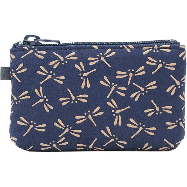 印傳屋　折りたたみ財布　とんぼ 印傳屋 印伝 財布 二つ折り札入 7527 紺地鹿革 赤漆 黒漆 なごみ