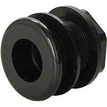 Lifegard Aquatics 1-1/2 Inch Bulkhead Kit - Jet Black PVC Fitting For Aquariums