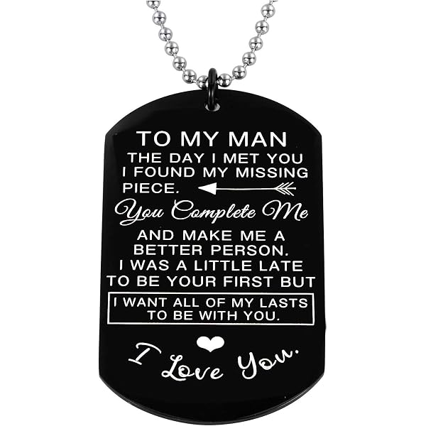 "To My King" Dog Tag Necklace For Him - Stainless Steel, Romantic Message - Couples Gift For Boyfriend/Husband - View #5