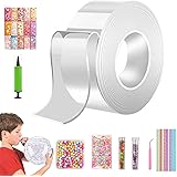 XMANX Nano Bubble Tape Kit, Double Sided Tape Elastic Nano Tape Bubble DIY Craft Kit for Girls, Boys, Kids Party Favors and N