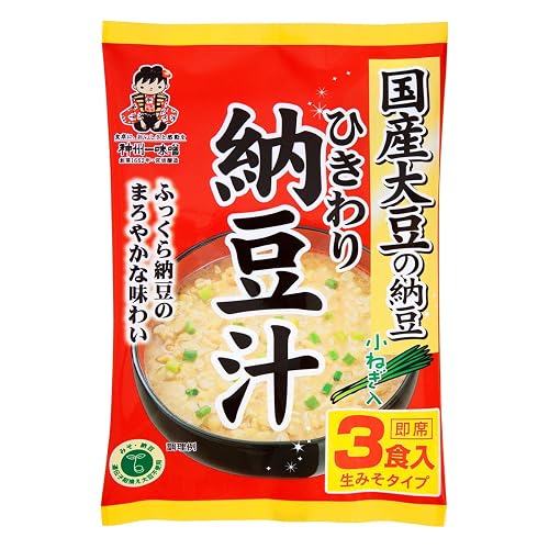 神州一味噌 即席 ひきわり納豆汁 国産大豆の納豆 小ねぎ入