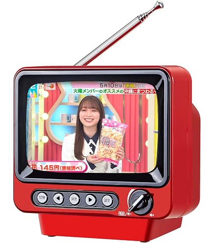 Amazon | WINTECH ワンセグテレビ ラジオ ポータブル 2.8インチ レトロ