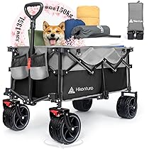 Amazon | Hikentureキャリーワゴン【10CM大型タイヤ·ブレーキ付