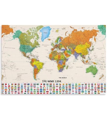 アレクサンダー・グリーソンの世界地図 61x91cm 大型ウォールアートポスター アレクサンダー・グリーソンの世界地図 61x91cm 大型ウォール