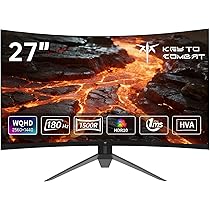Amazon.co.jp: KEY TO COMBAT 27インチ 湾曲ゲーミングモニター WQHD