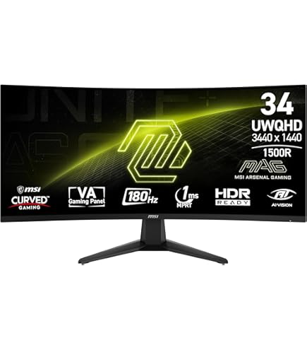 MSI MAG 342CQR E2 34 Inch UWQHD Curved Gaming Monitor - 1500R 3440