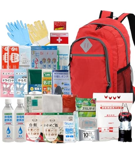 Amazon.co.jp: 備えて安心 20点 1人用 防災基本セット リュックが