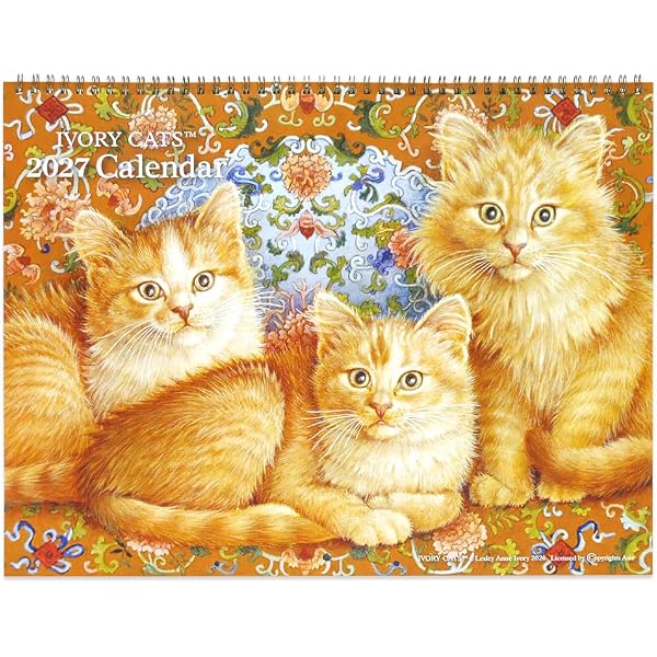 Amazon | Ivory Cats by Lesley Anne Ivory Wall Calendar 2026 (Art