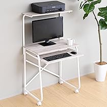 Amazon.co.jp: 山善(YAMAZEN) パソコンデスク コンパクト (上棚