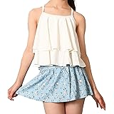 [AMUSA] ビンテージフラワー柄2段フリルセパレート水着 キッズ ベビー 2点セット 赤ちゃん 子供 女の子 ak1103