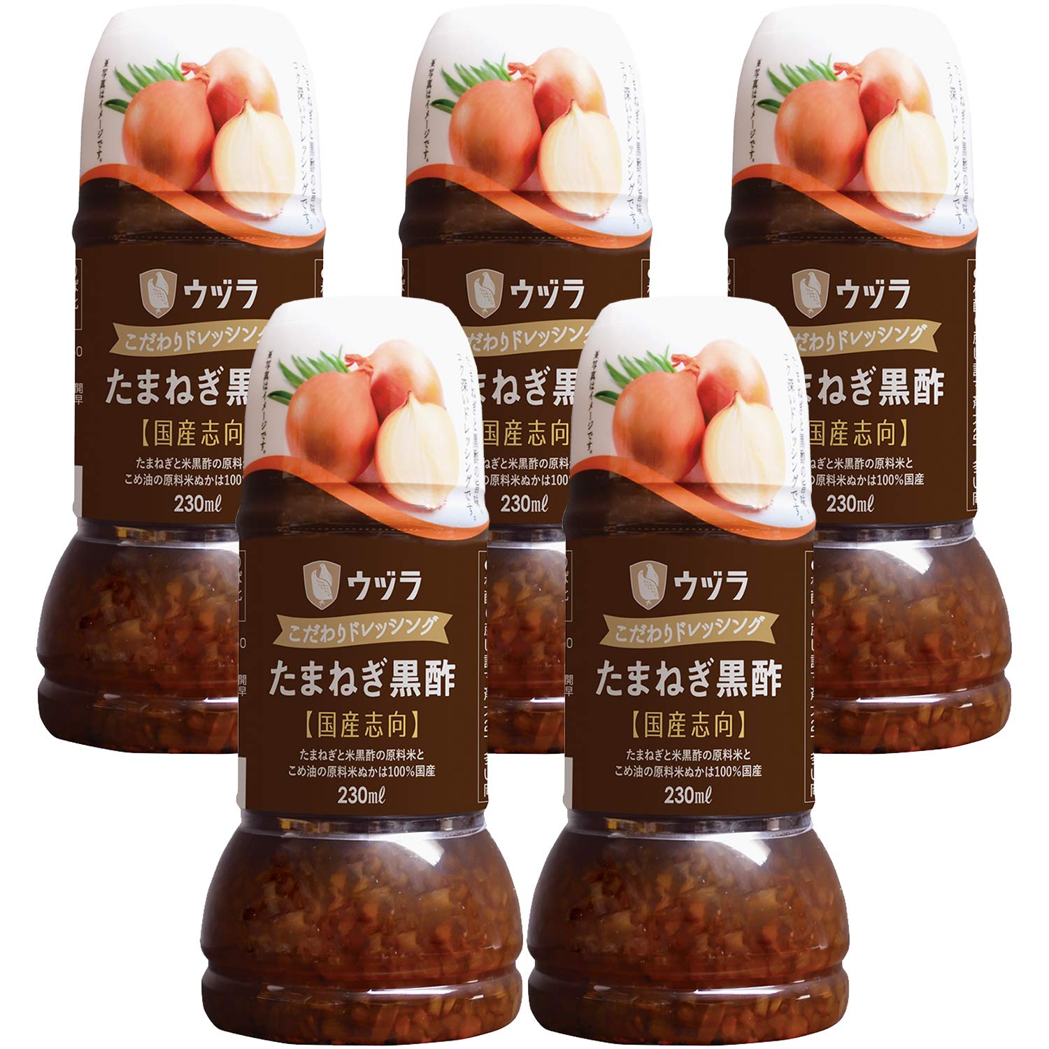 【50%OFF】【1,104円】 大興産業 ウヅラ酢 こだわりドレッシング たまねぎ黒酢 230ml×5本