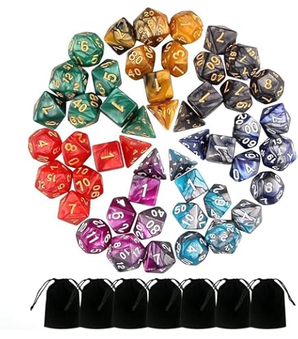 Rainbow Eldritch Cthulhu Metal Dice Set - 11 Polyhedral Dice For D&D, RPG, With Metal Storage Box