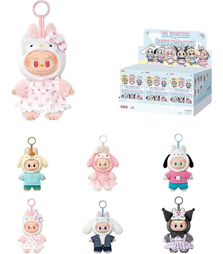 POPMARTラブブ ぬいぐるみ&イヤホンケース4個セット □POP MART ラブブ THE MONSTERS Wacky Martシリーズ イヤホンケース
