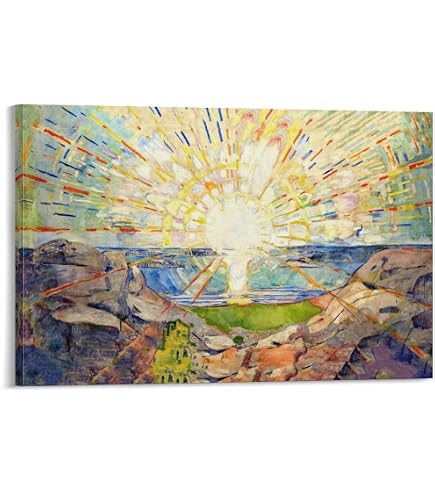 Amazon.co.jp: エドヴァルド・ムンク著太陽有名な絵画レプリカアート