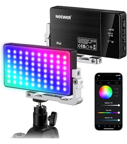 Amazon | Pixel G1s RGBビデオライト、APPコントロール付き、12W