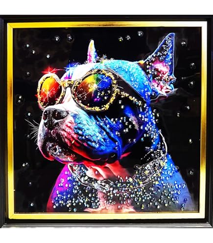 Amazon.co.jp: クリスタルアート トイプードル 51x51cm 犬 ドッグ 