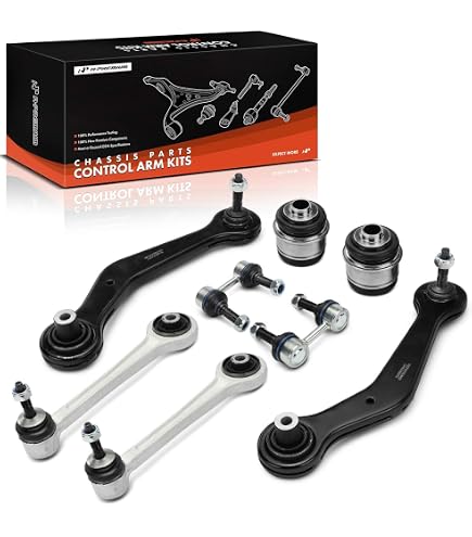 2008 BMW 528i Rear Driver & Passenger Side Upper Forward 2 Piece Control Arm With Ball Joint Set 33326777424