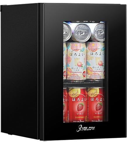 Amazon.co.jp: Shelddi ミニ冷蔵庫 15L 透明ガラスドア 小型