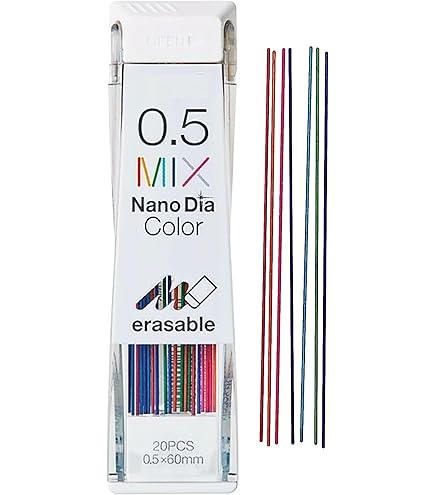 Amazon.co.jp: 三菱鉛筆 ユニカラー芯シャープ0.5 7色セット+カラー芯7