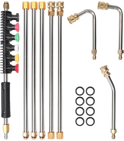 Hochdruckreiniger Verlängerungswinkel – 17 Cm, 30° Gebogen, Edelstahl, Für Quick Connect Lanzen (0,64 Cm)