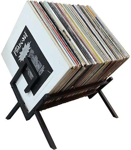 Amazon｜Nicheez レコード LP ラック マガジン ブック スタンド 金属製
