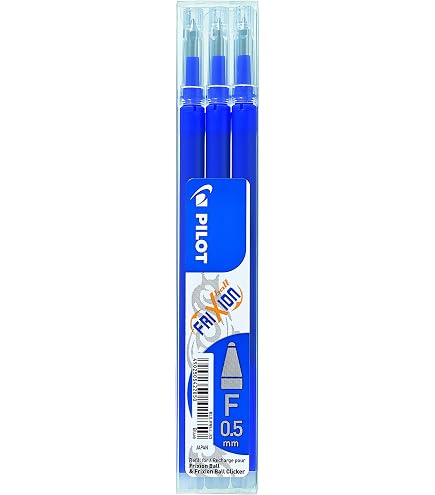 PILOT Frixion Kugelschreiber-Minen – 3er Pack, Schwarz, Für Frixion Ball & Slim Stifte