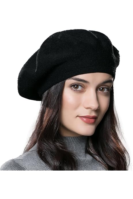 Angora Wool Classic Beret Beanie Camel 
