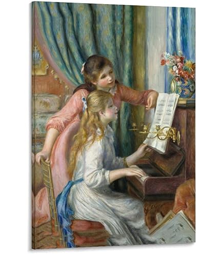Amazon.co.jp: ポスター ルノワール『ピアノに寄る少女たち』A3サイズ