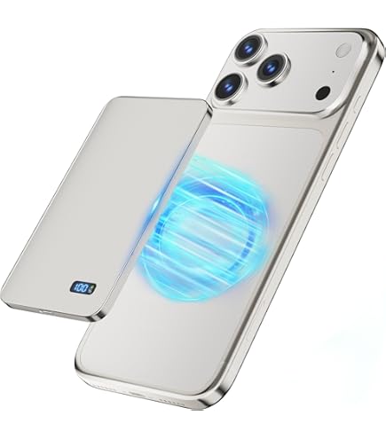 Amazon | 超薄型 モバイルバッテリー MagSafe対応 8000mAh 軽量 小型
