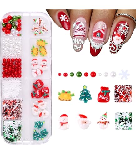 蓄光*クリスマス*ネイルパーツ*サンタさん* Amazon | クリスマス ネイルパーツ 100個セット 3D 立体 可愛い