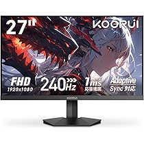 KOORUIゲーミングモニター 27インチフルHD 240Hz 液晶ディスプレイ KOORUI ゲーミングモニター 27インチモニター フルHD VAパネル 240Hz