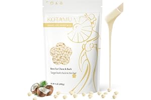 KOTAMU Hard Wax Beads for Hair Removal - 1lb Sensitive Skin Thick Hair Formula for Full Body, Face, Chest, Back, Leg, Bikini 
