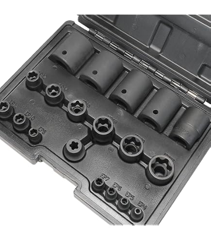 Halfords Advanced Torx Bit Set – 3/8″ & 1/4″ Drive – T8 To T60 Star Tip Sockets