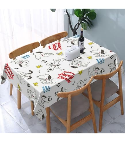 Amazon｜スヌーピー テーブルクロス 上質な防水防油生地で作られてい