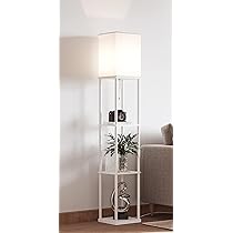 組立式で簡単に設置できるラック付きフロアライト Amazon.co.jp: フロアライト フロアスタンド 棚付き 3段 木製